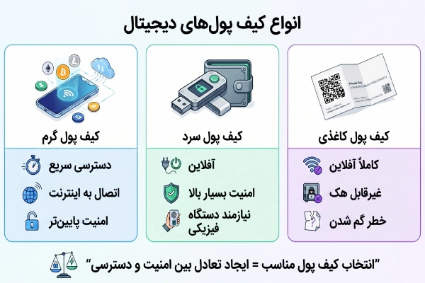 انواع کیف پول دیجیتال